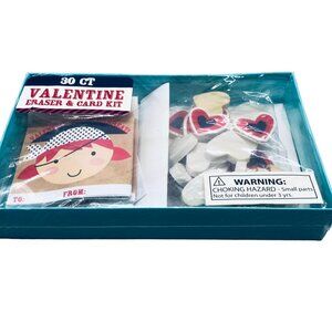 Valentine eraser card kit includes 30 erasers 30 cards 30 count sticky READ NEW